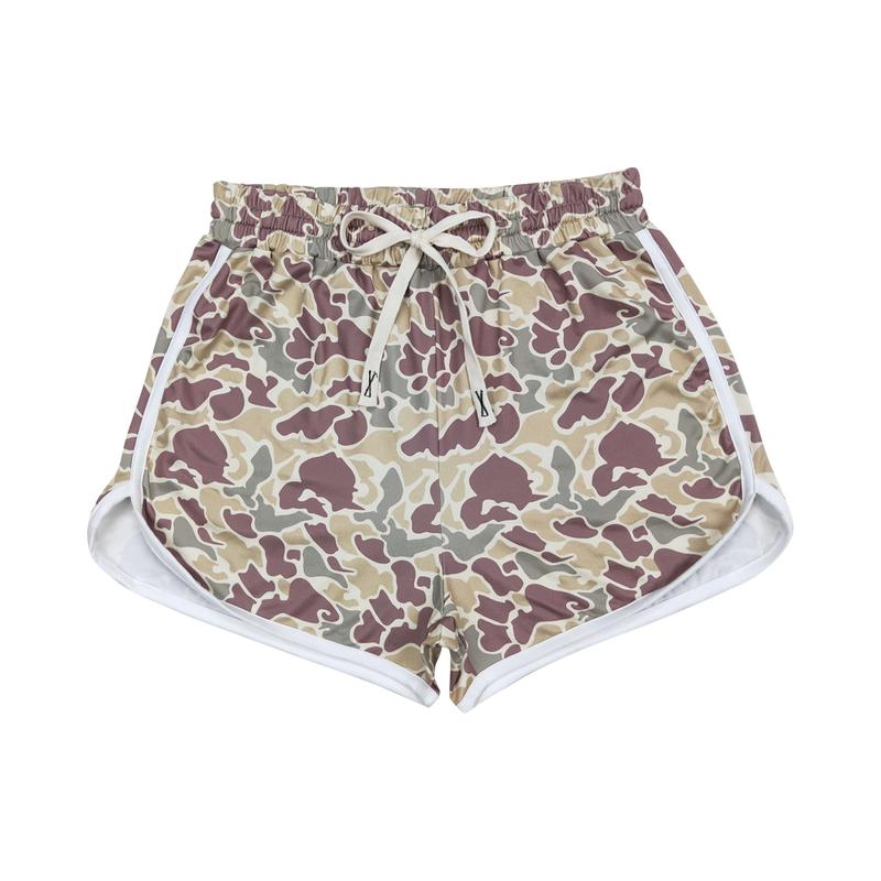 SS0177-Women hunting green camo milk silk shorts