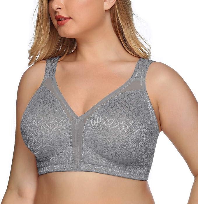 Women's Full Figure Minimizer Bras Comfort Large Busts Wirefree Non Padded Plus Size Bra Womenswear Underwear Lady Basic Minimalist Bridal