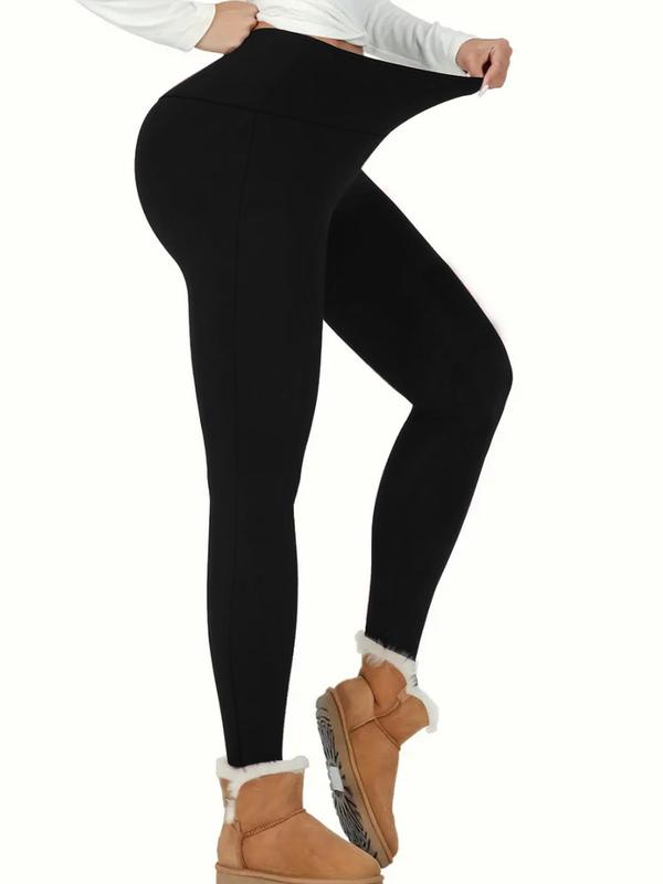 Women's Solid High Waist Leggings, Casual Comfy Warm Skinny Pants for Daily Wear, Ladies Bottoms for All Seasons