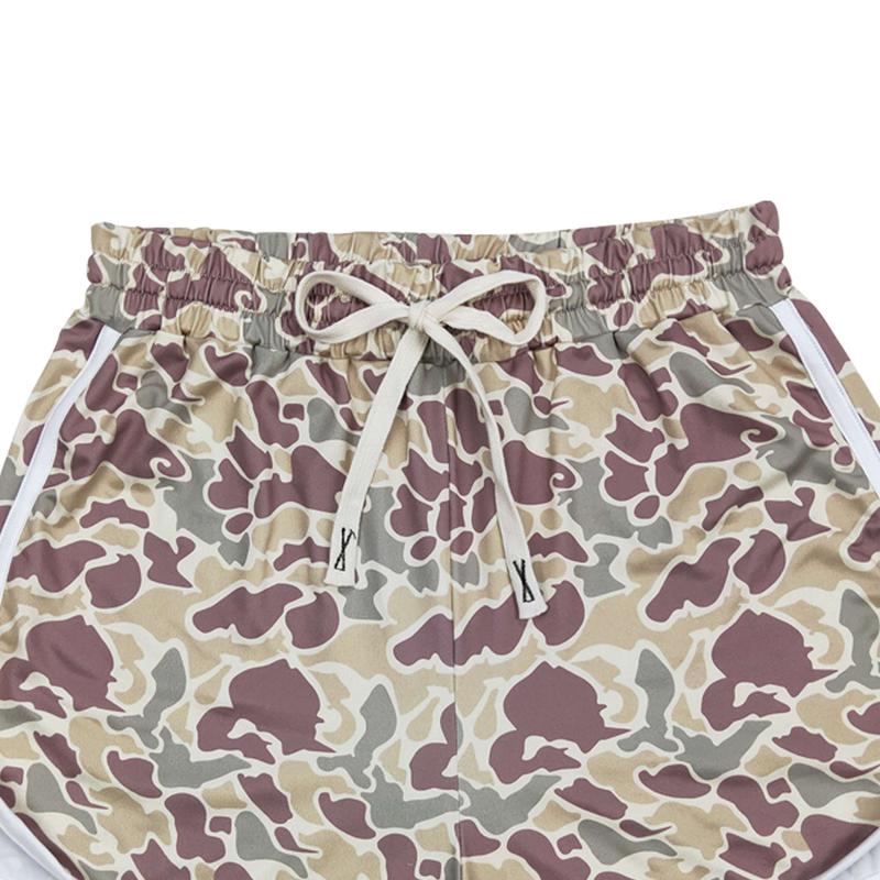 SS0177-Women hunting green camo milk silk shorts