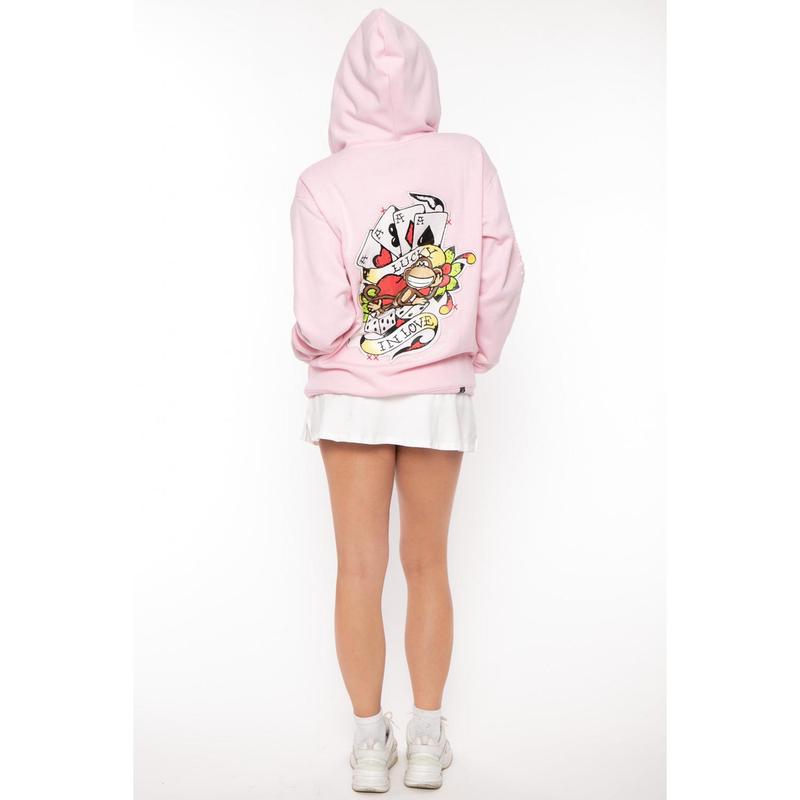 Lucky - Bobby Jack Oversized Premium Zip Hoodie - Pink