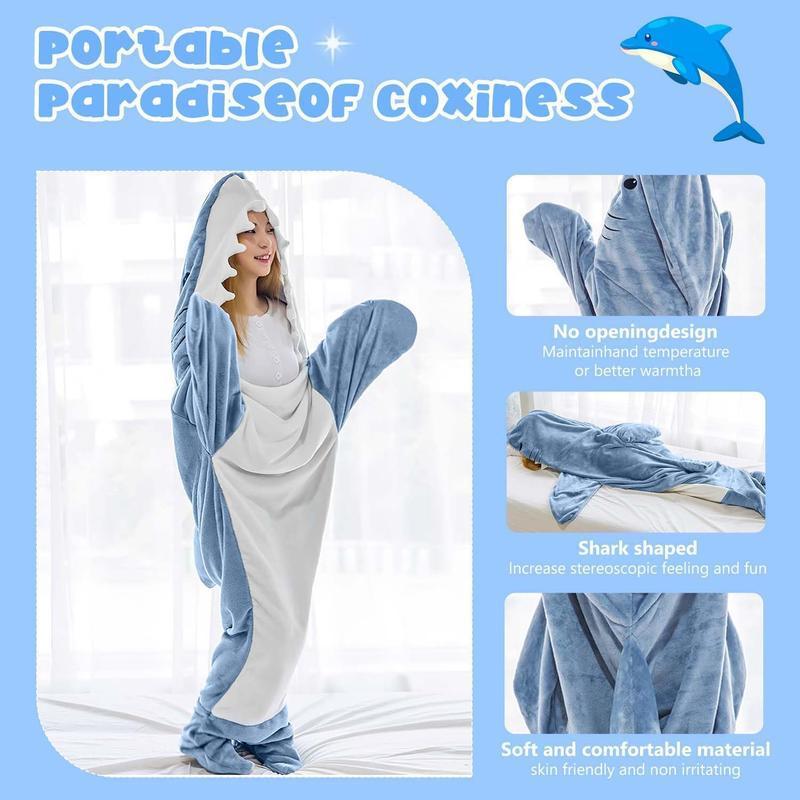 Shark Pajamas Blanket Hoodie Onesie for Family, Wearable Shark Blanket, Shark Sleeping Bag, Soft Cozy Shark Onesie Halloween Costume for Family, Ideal Gift for Friends,Pajama Party Comfort Overalls Clothing laborday deals