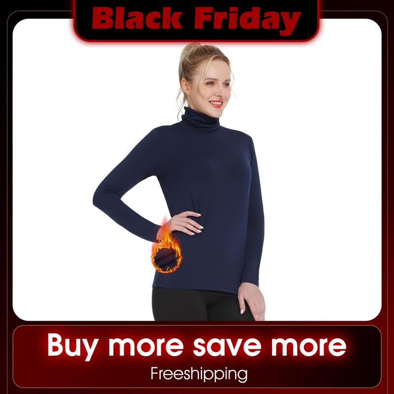 Thermal Top for Women Turtleneck Shirt Long Sleeve Undershirt Ultra Soft Fleece Lined Base Layer