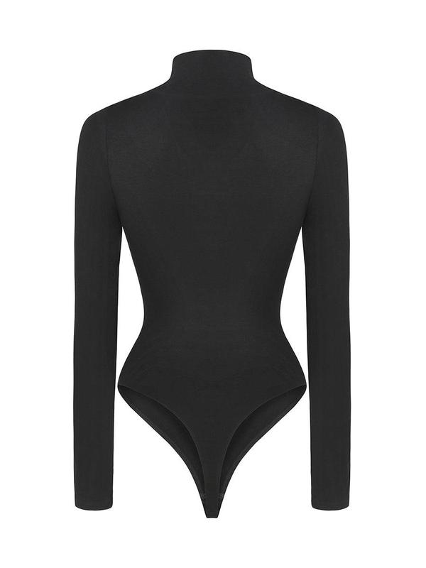 FeelinGirl Women's Turtle Neck Bodysuit Long Sleeve Thong Soft Body-Hugging Going Out Tops Basic Comfortable Fashion Womenswear