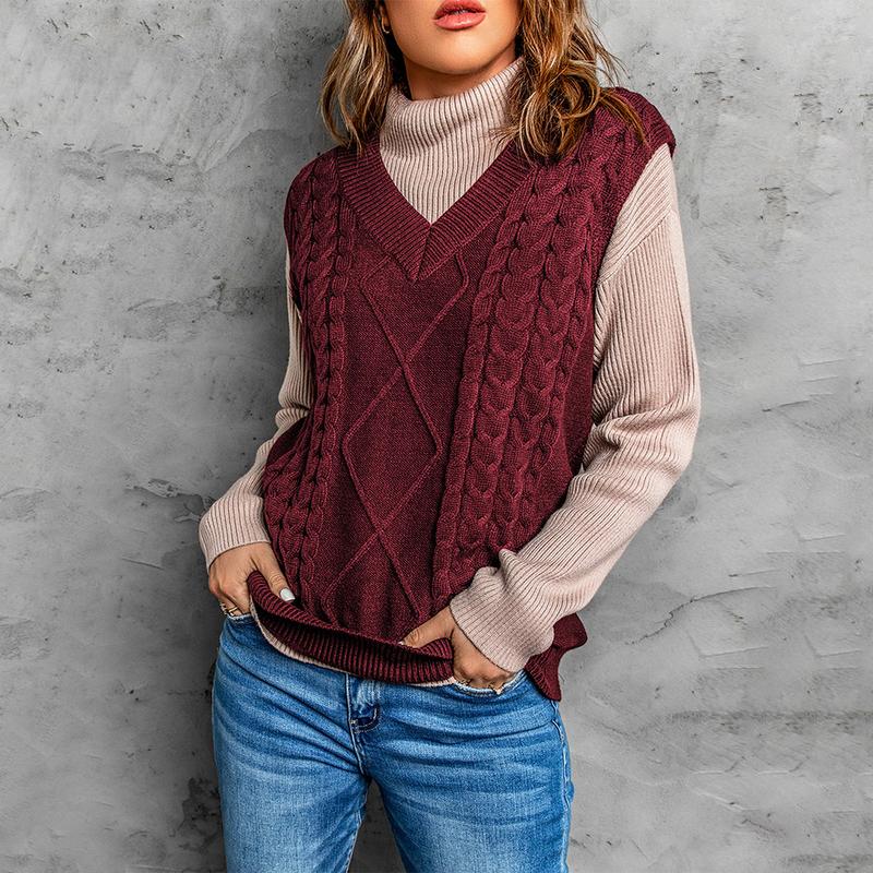 EVALESS Womens Sweater Vest V Neck Sleeveless Solid Color Ribbed Knitter Casual Loose Basic Pullover Sweaters Tops 2024 Womenswear Outfits