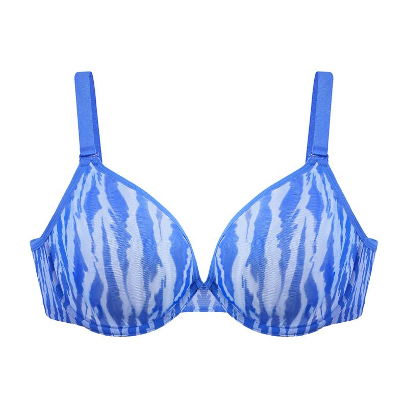 Zebra Wild Unlined Plus Size Breathable Soft Mesh No Padding Underwire Women Bra