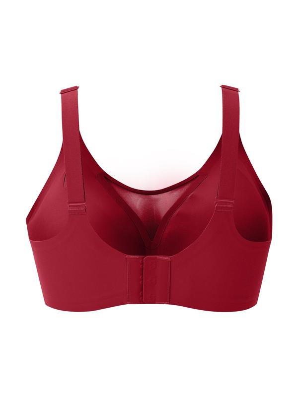 Women's Solid Contrast Mesh Wireless Bralette, Breathable Comfortable Bra, Women's Lingerie for All Seasons