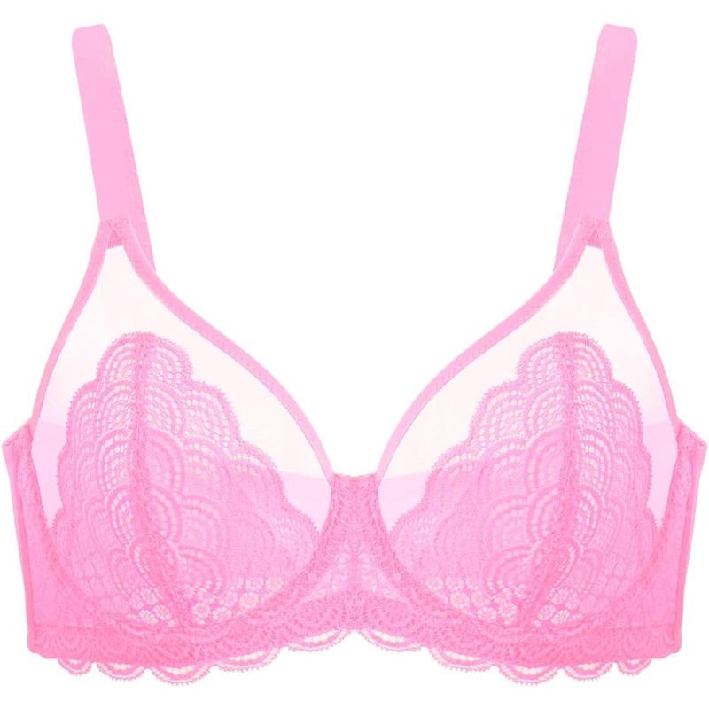 Minimizer Bra for Women - plus Size Lace Bra Womans Full Coverage Bras Unlined Underwire Bra for Heavy Breast HSIA