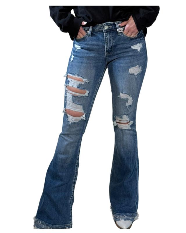 My Girl Extreme Distressed Flare Jeans