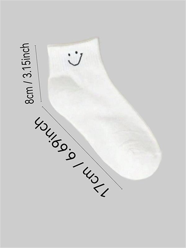 Random Women's Smile Face Print Ankle Sock, 20 Pairs Casual Moisture Wicking Low Cut Sock, Soft Comfy Breathable Sock for All Seasons Daily Wear