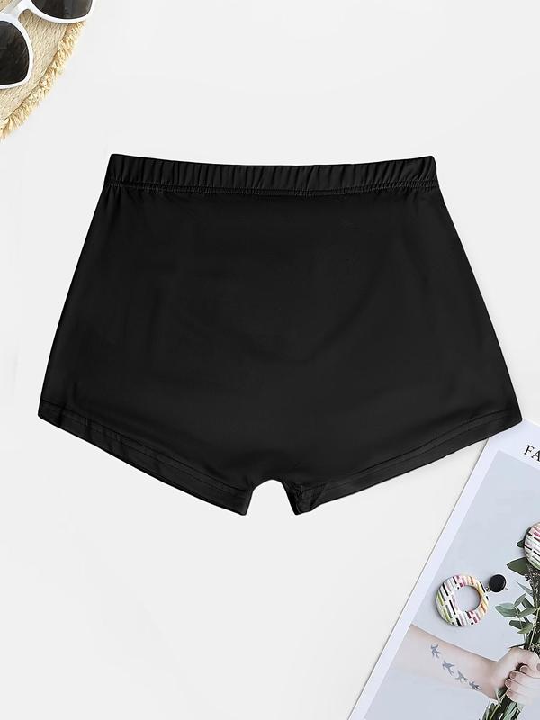 Women's Solid Color Elastic Waist Shorts, Minimalist Comfort Shorts for Daily Wear, Ladies Summer Bottoms