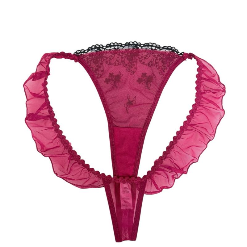 MilanBlocks Coquette Bow Lace Cute Thong for Women - Panties, Womenswear Comfort Cotton