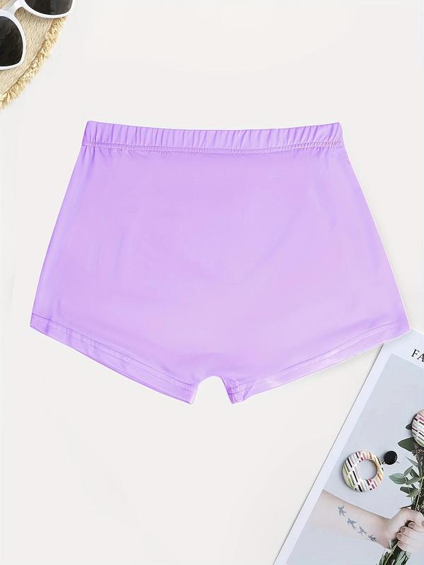 Women's Solid Color Elastic Waist Shorts, Minimalist Comfort Shorts for Daily Wear, Ladies Summer Bottoms