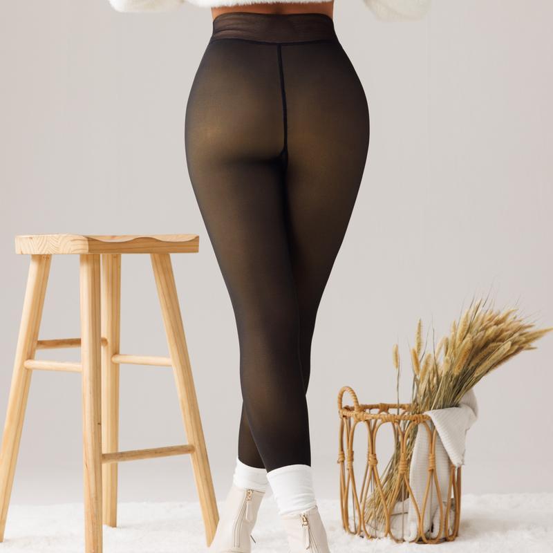 Tournesol Women's Fleece Lined Tights. Ideal thermal winter leggings. Thick yet semi-transparent. Closed foot pantyhose.