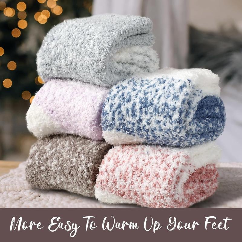 5 6 Pairs Fuzzy Socks for Women - Fluffy Socks Women, Cozy Socks for Women Slipper Socks