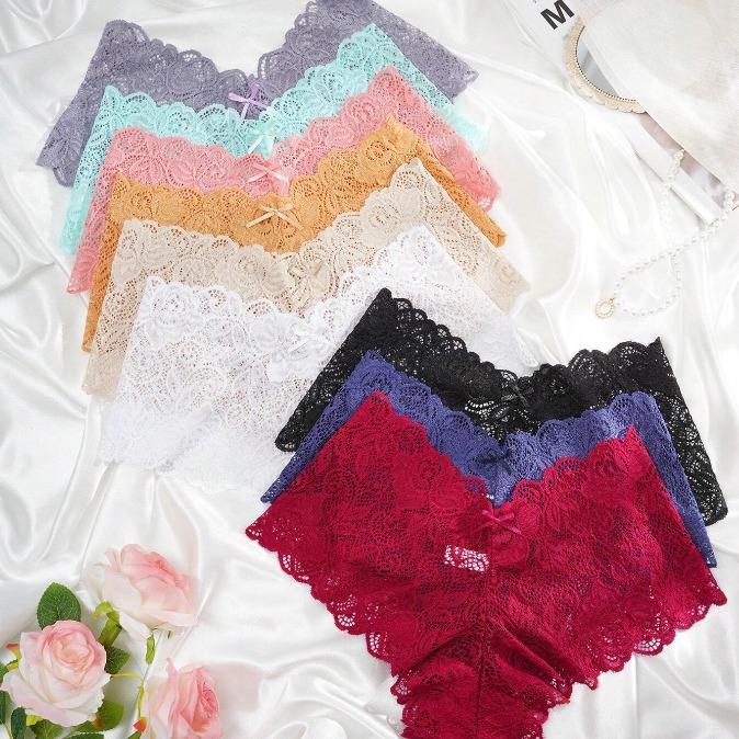 9pcs Pack Women's Lace Panties for Comfortable Womenswear