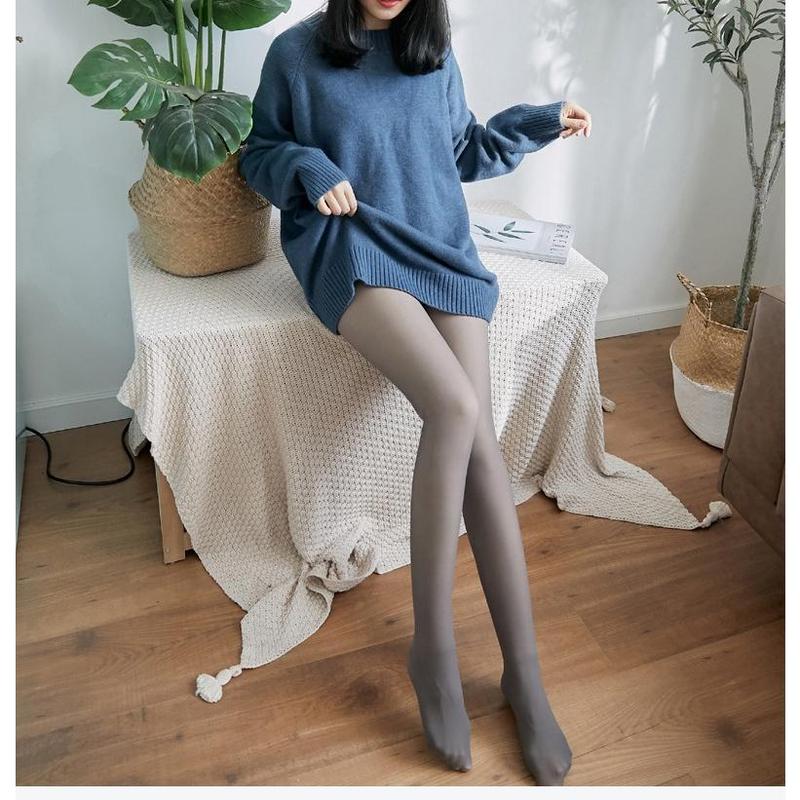 Fake Translucent Warm Pantyhose Leggings Slim Stretchy Opaque Soft Tights for Winter Outdoor