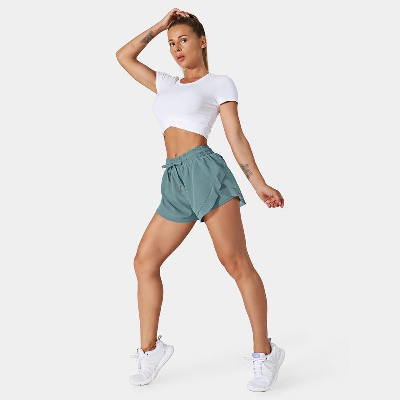 Halara Drawstring Contrast Flowy Mesh 2-in-1 Shorts