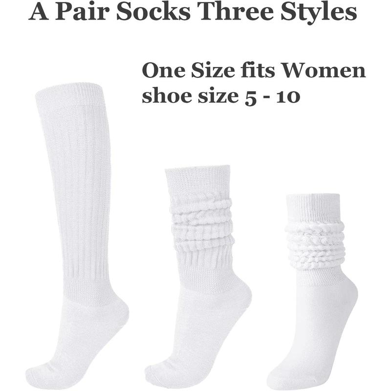 Womens Slouch Sock Scrunch Socks Soft Long Boot Socks for Women Stacked High Sock 2-3 PACK