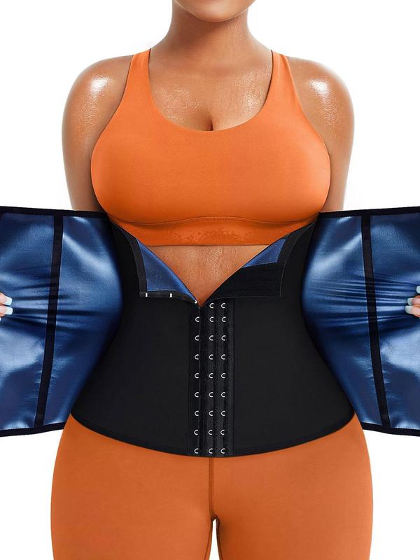 Women's Solid Zipper Waist Trainer Shapewear Belt, Comfort Cozy Tummy Control Hook Closure Fajas Colombianas Shaper, Fall Tummy Flattering Wear, Women Back To School Shapewear, Women Fall Clothes, 2000s Wear, Matt Waist Trainers