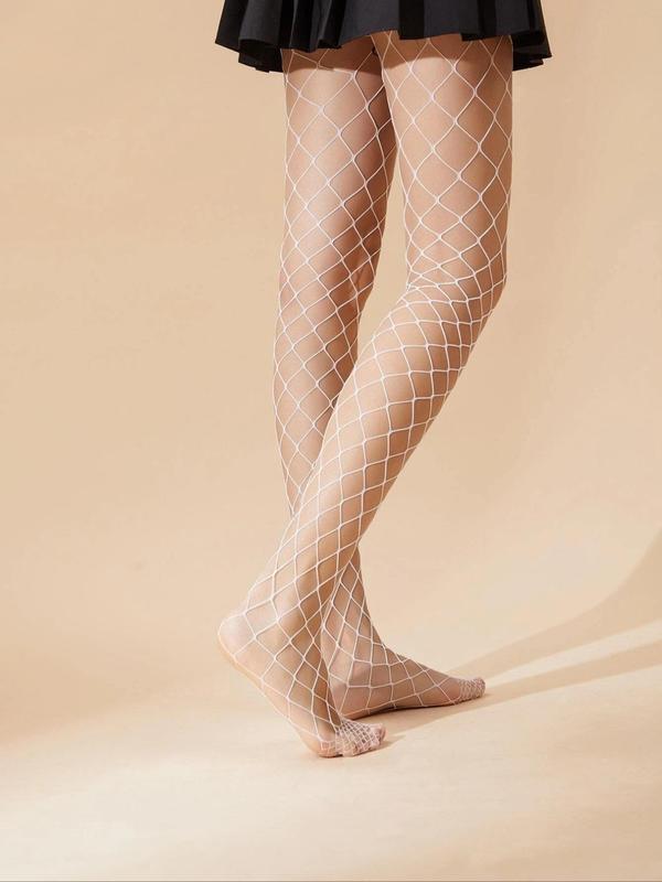 Women's 4 Pairs Hollow Out High Waist Minimalist Fishnet Tights, Comfort Fish Net Pantyhose for Daily Wear, High Stretch Stockings for Lady