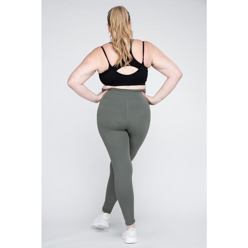 Rae Mode Plus Size V Waist Full Length Leggings