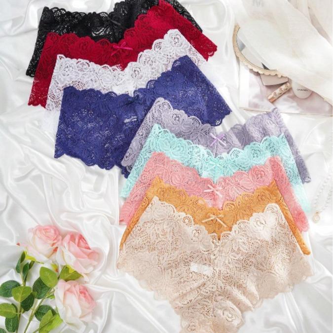 9pcs Pack Women's Lace Panties for Comfortable Womenswear