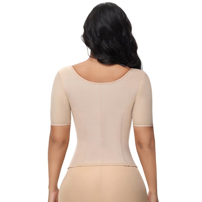 Curveshe Back Support with Sleeves Hook Eyes Control Comfort Women Shapewear Vest