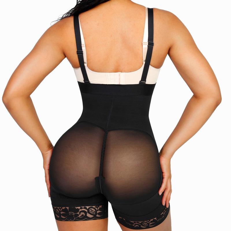 YMERCH Fajas Colombianas Shapewear for Women Tummy Control Post Surgery Compression Garment with Zipper Crotch Breathable Comfort Mesh Shaper Soft Womenswear Adjustable Detachable tummy control women's shapewear shapewear pant Fabric Lace Straps Stretchy