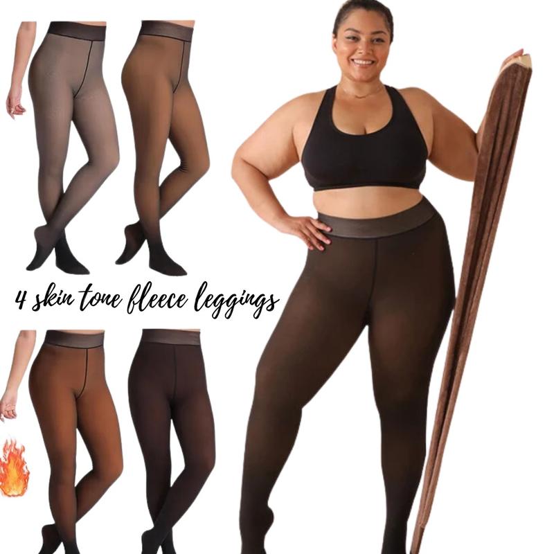 LIVE ONLY  Magic Fleece Lined  Leggings Sheer Skin Tone Fleece Tights S-3XL - Translucent Lined Pants Winter Plus size warm  fall and winter Womenswear black Women