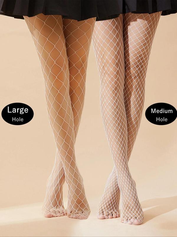 Women's 4 Pairs Hollow Out High Waist Minimalist Fishnet Tights, Comfort Fish Net Pantyhose for Daily Wear, High Stretch Stockings for Lady