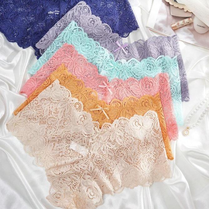 9pcs Pack Women's Lace Panties for Comfortable Womenswear