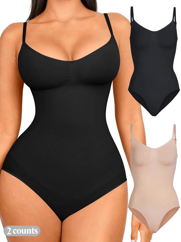 Women's Solid Backless Shapewear Bodysuit, High Stretch Seamless Shaper, Tummy Control Butt Lifting Shapewear for Daily Wear