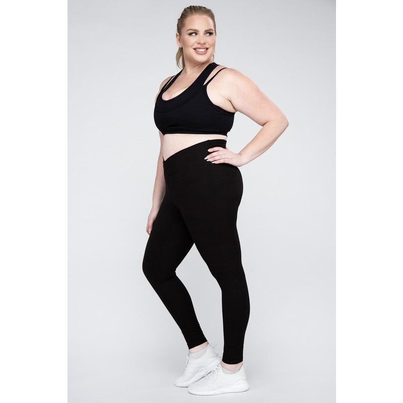 Rae Mode Plus Size V Waist Full Length Leggings