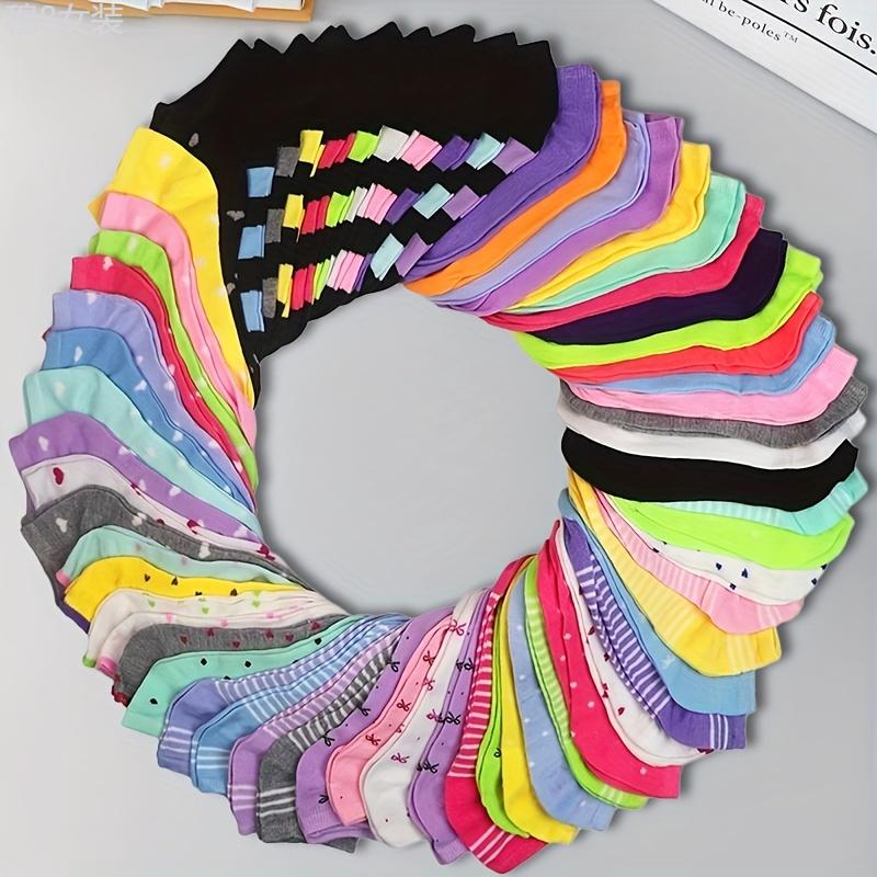 rainbow socks - Rainbow Color Socks - Soft, Comfort, No Show Ankle - Women's Stockings & Hosiery - For Everyday Wear -  Add a Pop of Color to Your Outfit - Step into a Rainbow of Comfort Stripe Fabric Womenswear Striped Bridal Knit