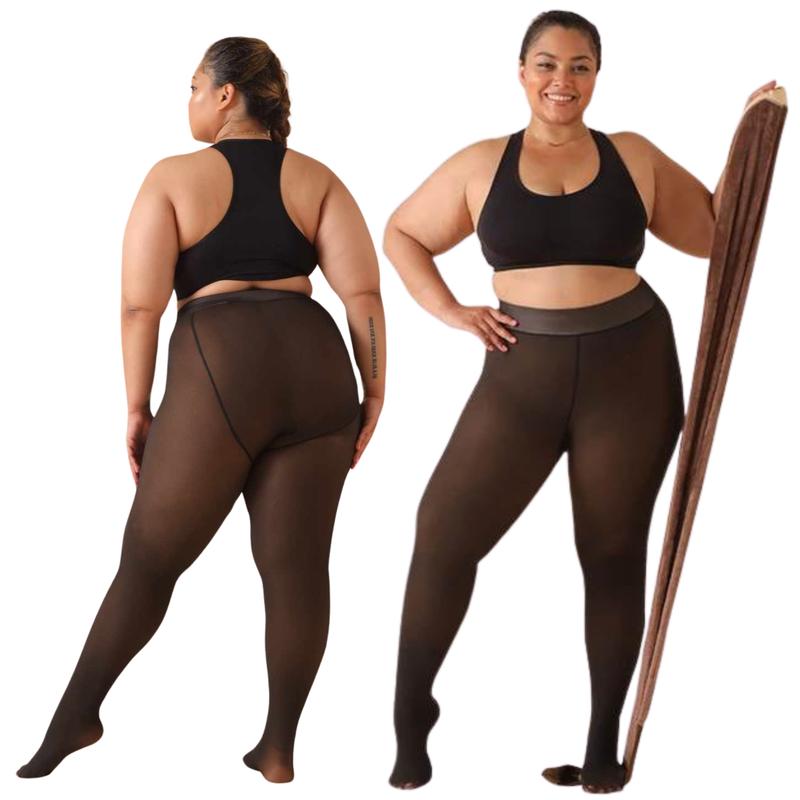 LIVE ONLY  Magic Fleece Lined  Leggings Sheer Skin Tone Fleece Tights S-3XL - Translucent Lined Pants Winter Plus size warm  fall and winter Womenswear black Women