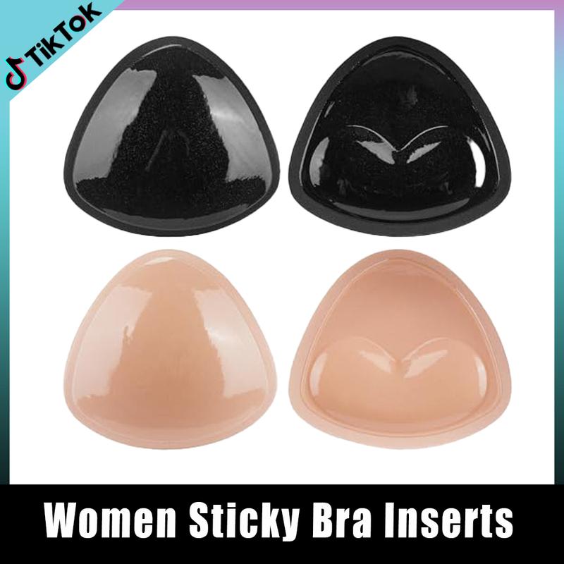 Bra Pads Inserts, Sticky Fabric Bra Inserts Reusable, Push Up Sport Bra Cups Inserts for Bikini Swimsuit Dress