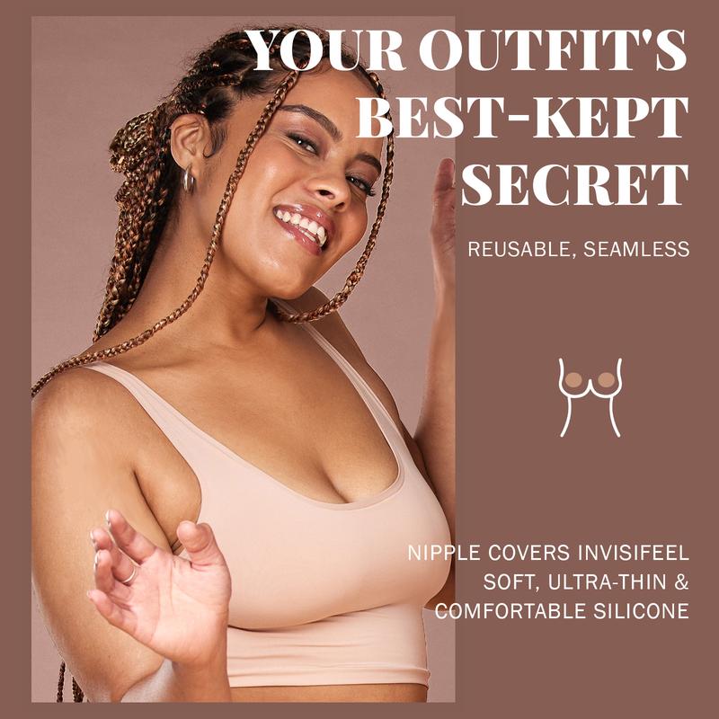 Seamless Covers, Stylish Invisible Breast Petals,  Lingerie Accessories For Women, Strapless, Comfortable, Lady,Summer Outfitss 2024, Scure Fit for Parties, Weddings, Pools，Swimming