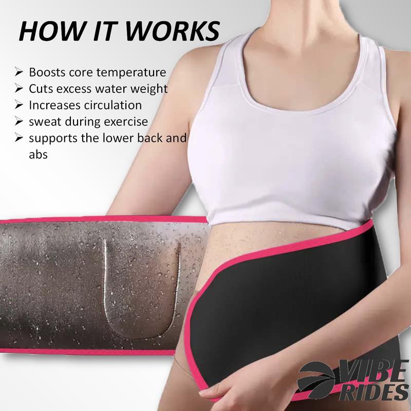 VibeRides Premium Fitness  -  Waist Trainer for Cardio, Strength Workouts & Abdominal  for Men&Women Shapewear Minimalist  belt Adjustable Sweat