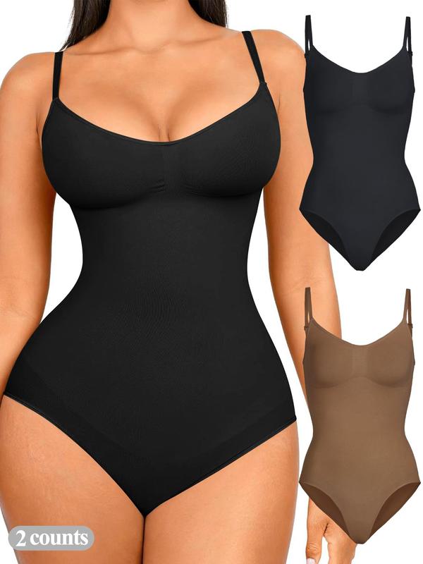 Women's Solid Backless Shapewear Bodysuit, High Stretch Seamless Shaper, Tummy Control Butt Lifting Shapewear for Daily Wear