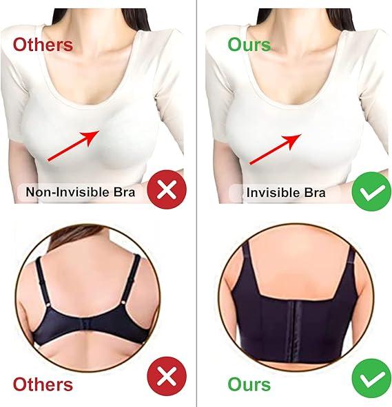 2024 Women's Push Up Bra,Full-Coverage Underwire Bra,Hide Back Fat Deep Cup Bra,Smoothing T-Shirt Bra,Sculpting Uplift Bra