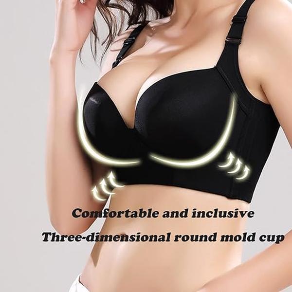 2024 Women's Push Up Bra,Full-Coverage Underwire Bra,Hide Back Fat Deep Cup Bra,Smoothing T-Shirt Bra,Sculpting Uplift Bra