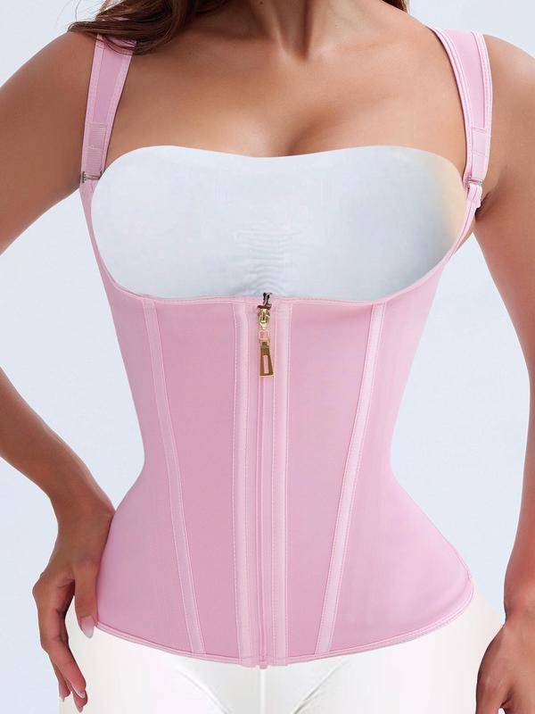 Women's Adjustable Hook & Eye Closure Shapewear Top, High Stretch Zipper Corset Waist Trainer,  Waist Trainer Women, Tummy Control Shaper for Daily Wear