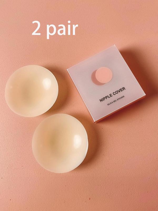 4pcs Invisible Self-adhesive Nipple Cover, 2 Pairs Reusable Silicone Chest Stickers, Lingerie Accessories for Women