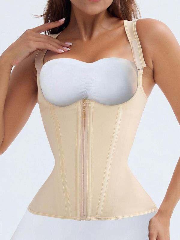 Women's Adjustable Hook & Eye Closure Shapewear Top, High Stretch Zipper Corset Waist Trainer,  Waist Trainer Women, Tummy Control Shaper for Daily Wear