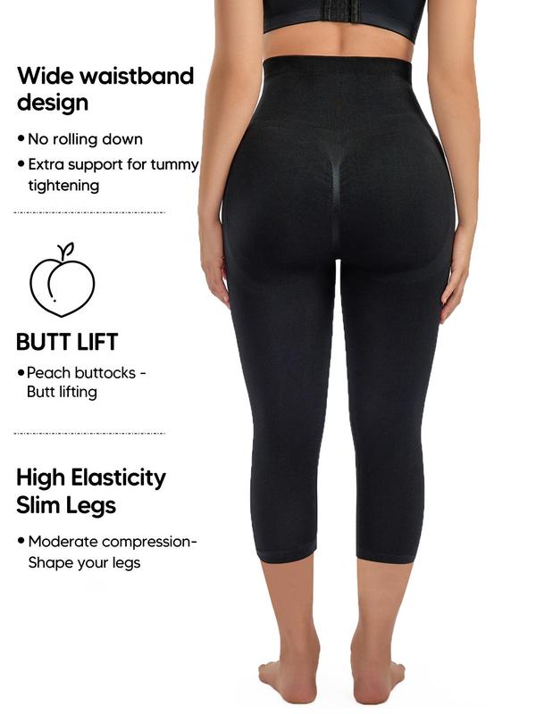 Women's High Waist Shapewear Leggings, Seamless Tummy Control Butt Lifting Capris Pants, Women's Summer Shapewear Bottoms