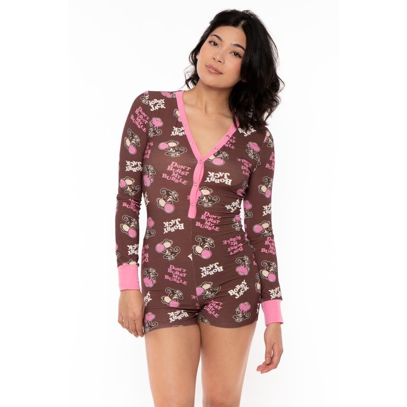 Don't Burst My Bubble - Bobby Jack Pajama Onesie - Brown