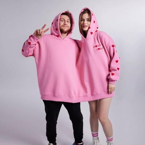 Couples double layer hoodies Couples sweaters Fun matching one-piece hoodies Harajuku Gothic street style Oversized double layer Gift Set Comfortable