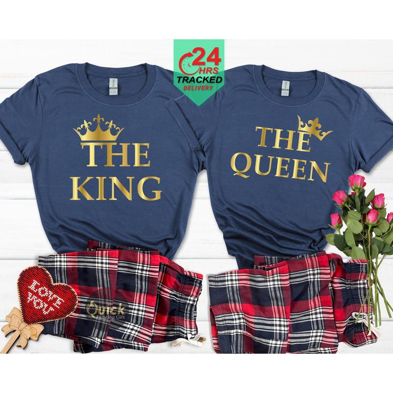 King and Queen Pyjamas | Couples Pyjamas | Matching Pyjamas | Loungewear, Christmas Pajama Set Comfortable cotton Sweathshirt And Hoodie For Mens And Ladies T