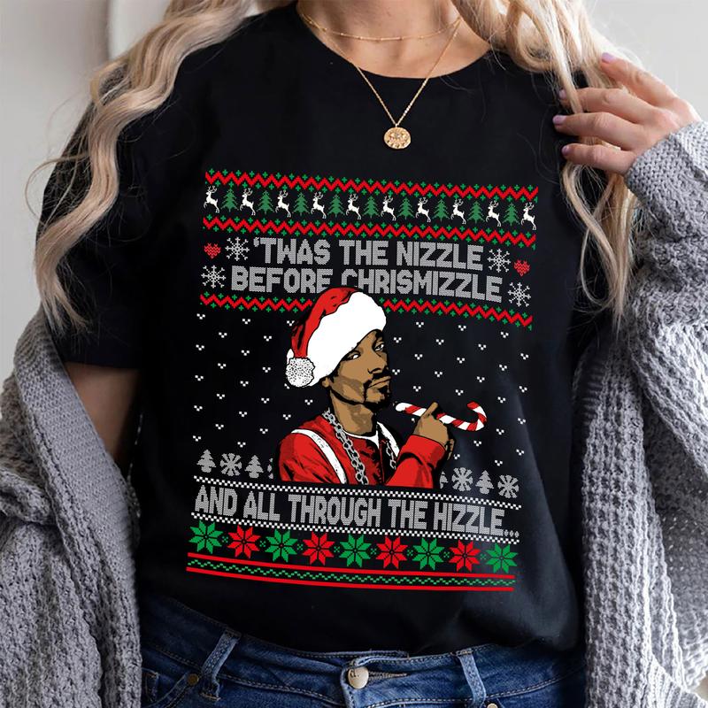 Sn00p D0gg Ugly Christmas T-Shirt, Meme Ugly Christmas Sweater, Funny Christmas, Christmas Sweatshirt, Adult Unisex Christmas T-Shirt